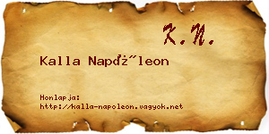 Kalla Napóleon névjegykártya